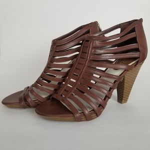 STUDIO PAOLO Brown Cage High Heel Sandals Sz 7.5
